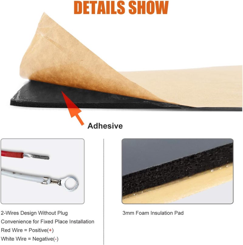 FACON 8.0"x25" RV Tank Heater Pad with Automatic Thermostat Control, Up to 50 Gallons Fresh Water/Grey Water/Black Water holding Tank Heating Pad, 120Volts AC - Image 4